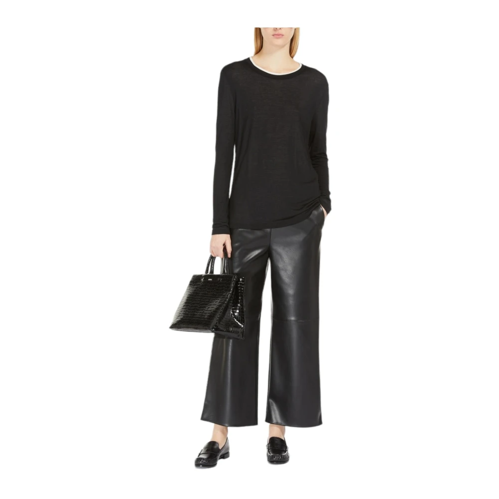 Max Mara Studio Zwarte broek met rechte pijpen Black Dames