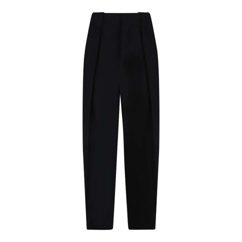 Balmain Geplooide grain de poudre broek Black Heren