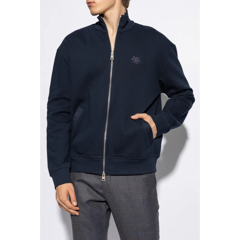 ETRO Turtleneck Sweatshirt Blue Heren