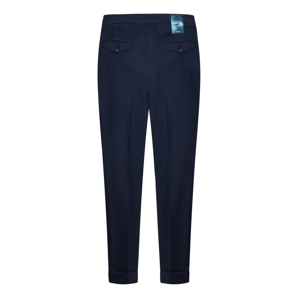 Michael Coal Blauwe Slim-Fit Dubbelgeplooide Broek Blue Heren