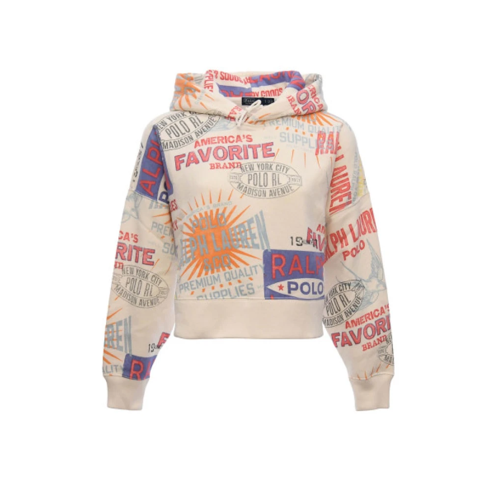 Polo Ralph Lauren Retro-geïnspireerde Bedrukte Sweater Beige Dames