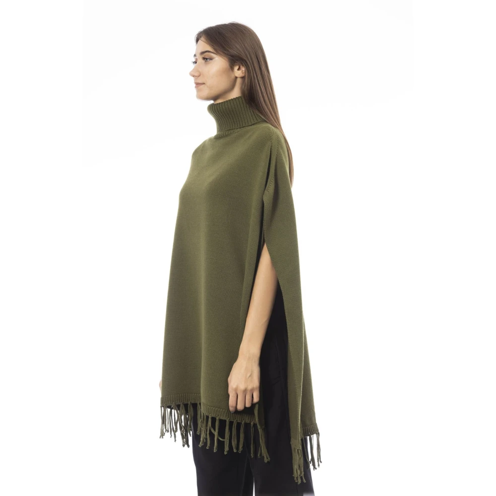 Alpha Studio Kleding Poncho Green Dames