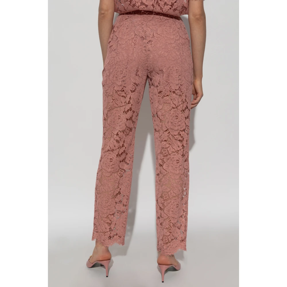 Dolce & Gabbana Kanten broek Pink Dames
