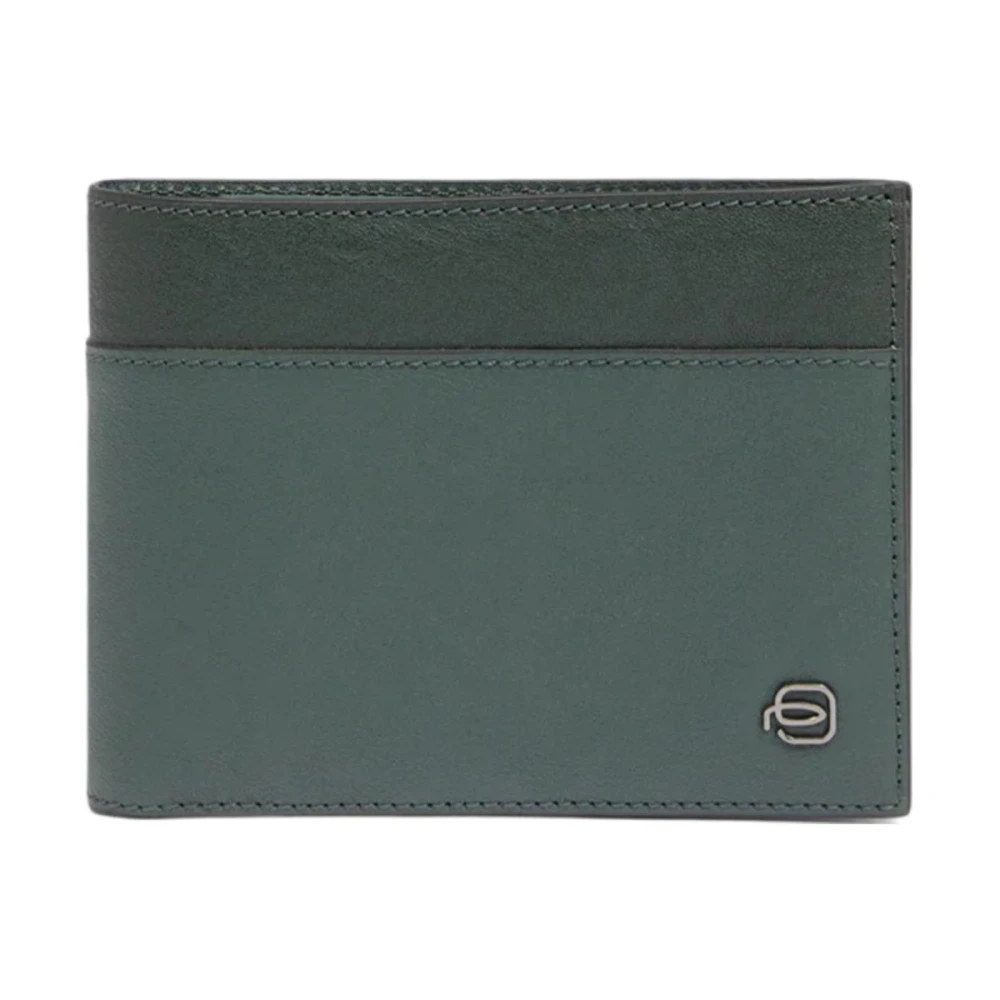 Piquadro Men's Green Wallets & Cardholders, One Size, Black Square Wallet With Coin Pocket And Rfid Protection