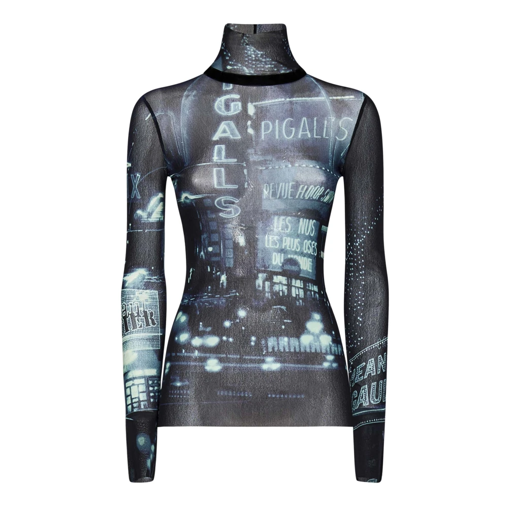 Jean Paul Gaultier Blauwe Tule Bovenkleding Elegante Chic Stijl Blue Dames