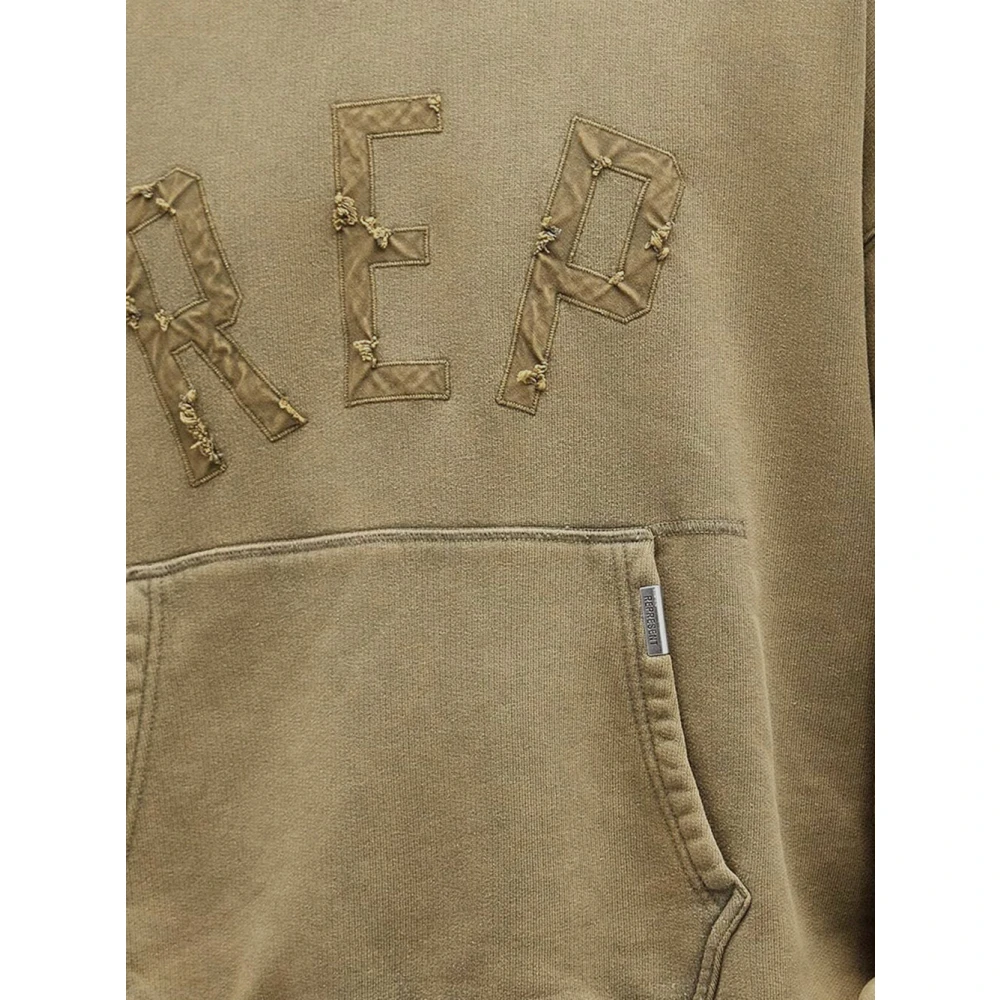Represent Cotton Logo Hoodie Beige Heren