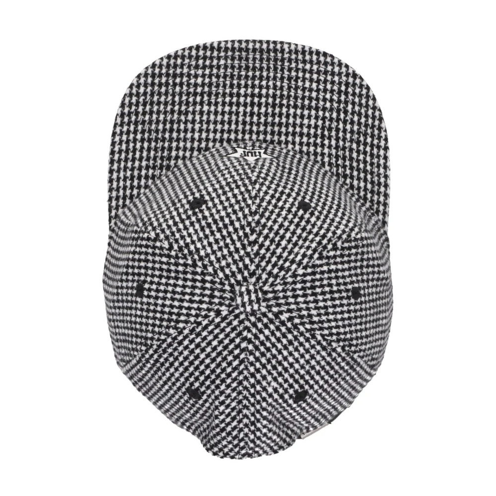 HUF Houndstooth Platte Klep Pet Zwart Gray Heren