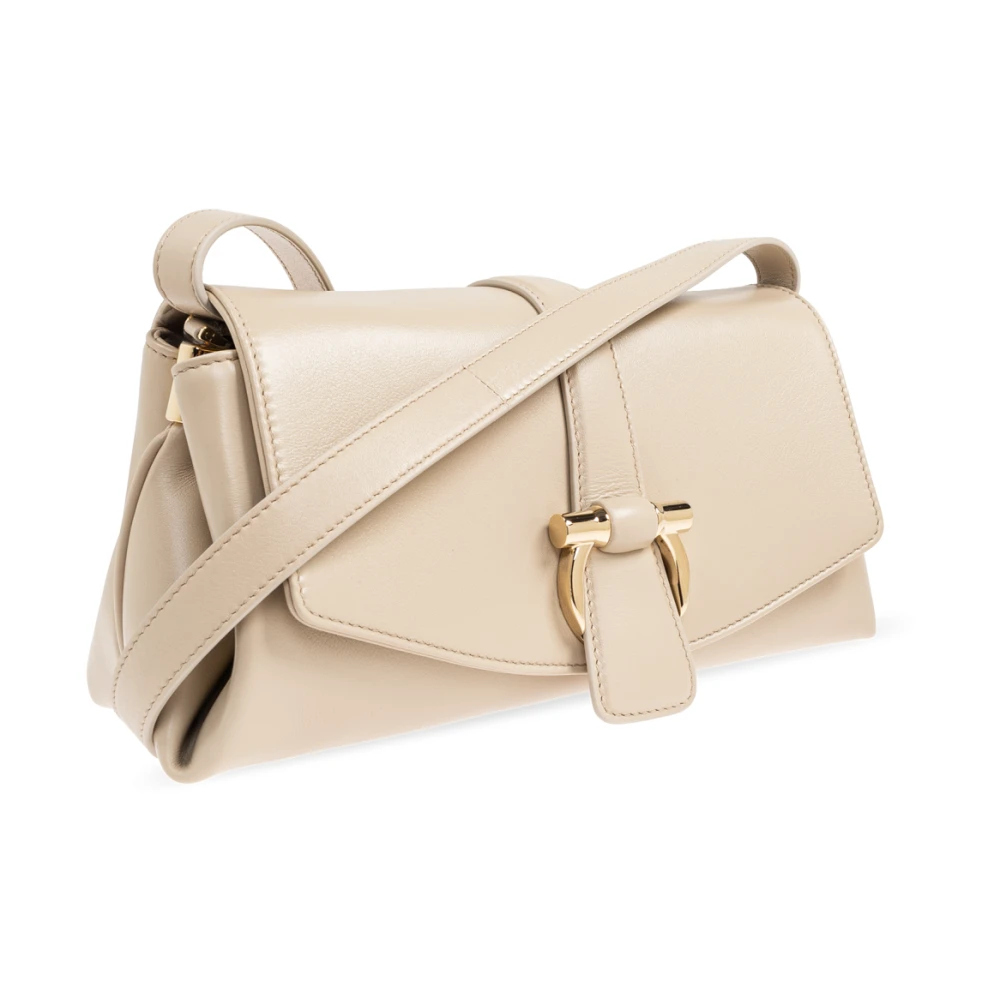 Salvatore Ferragamo Leren schoudertas Beige Dames