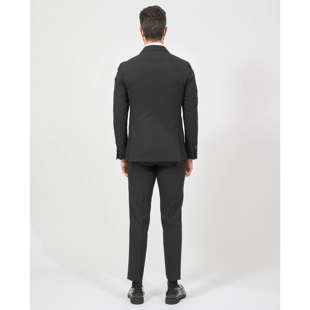 Mulish Zwarte double-breasted jurk met klassieke zakken Black Heren