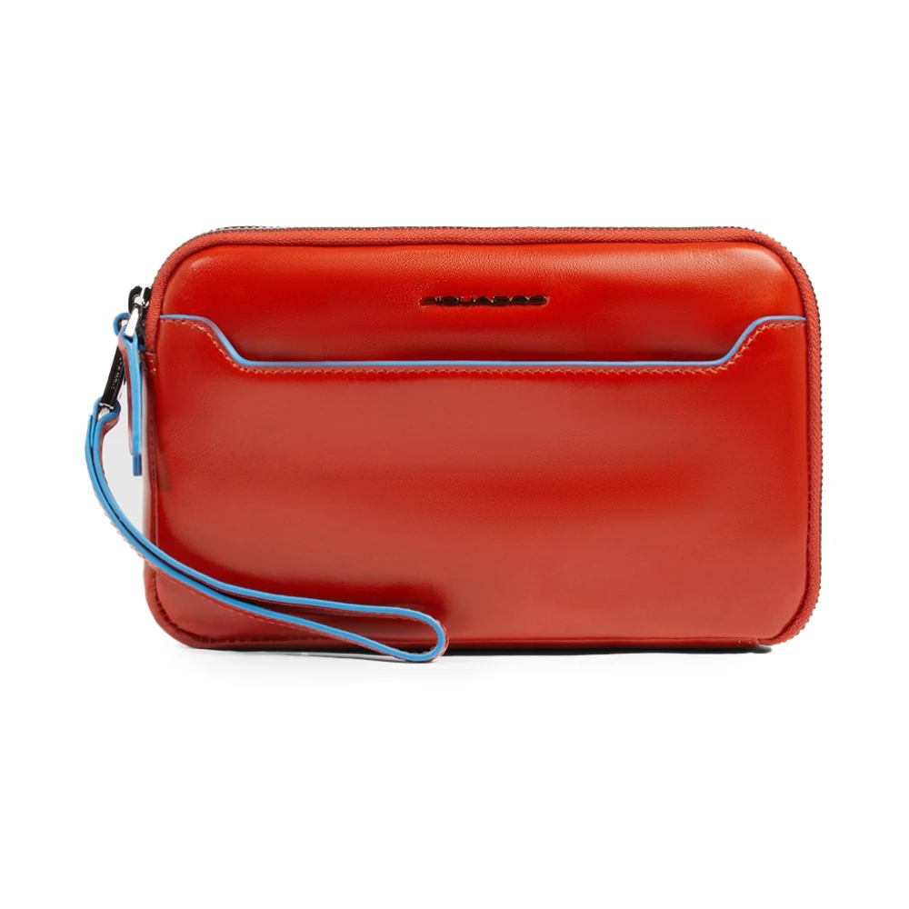 Piquadro Homme Rouge Sacs, Taille: One Size Pochette En Cuir Avec Poignée Amovible Et Protection Rfid