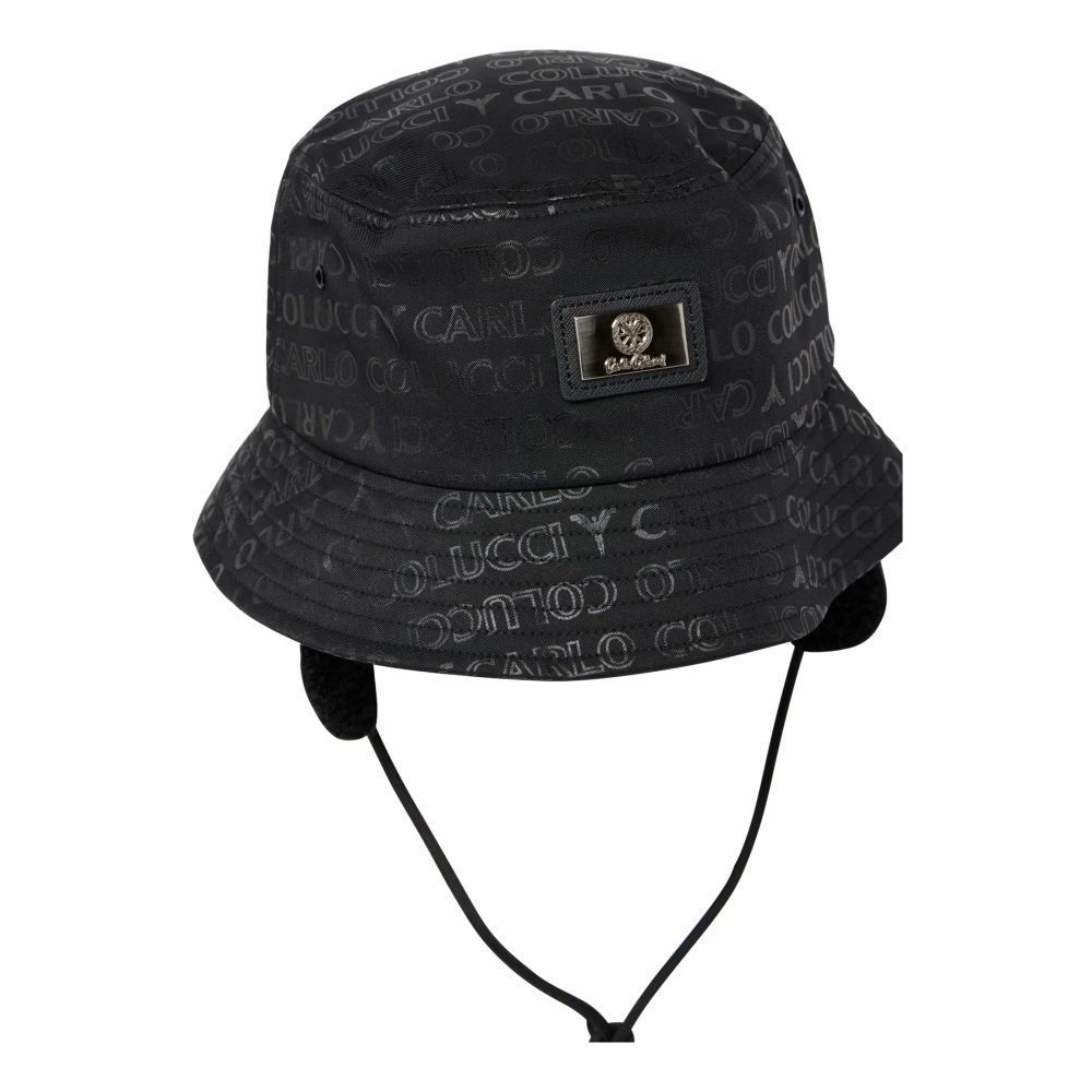 Carlo Colucci Unisex Black Bucket Hat With Padded Ears - Accessories - S/M - Accessories