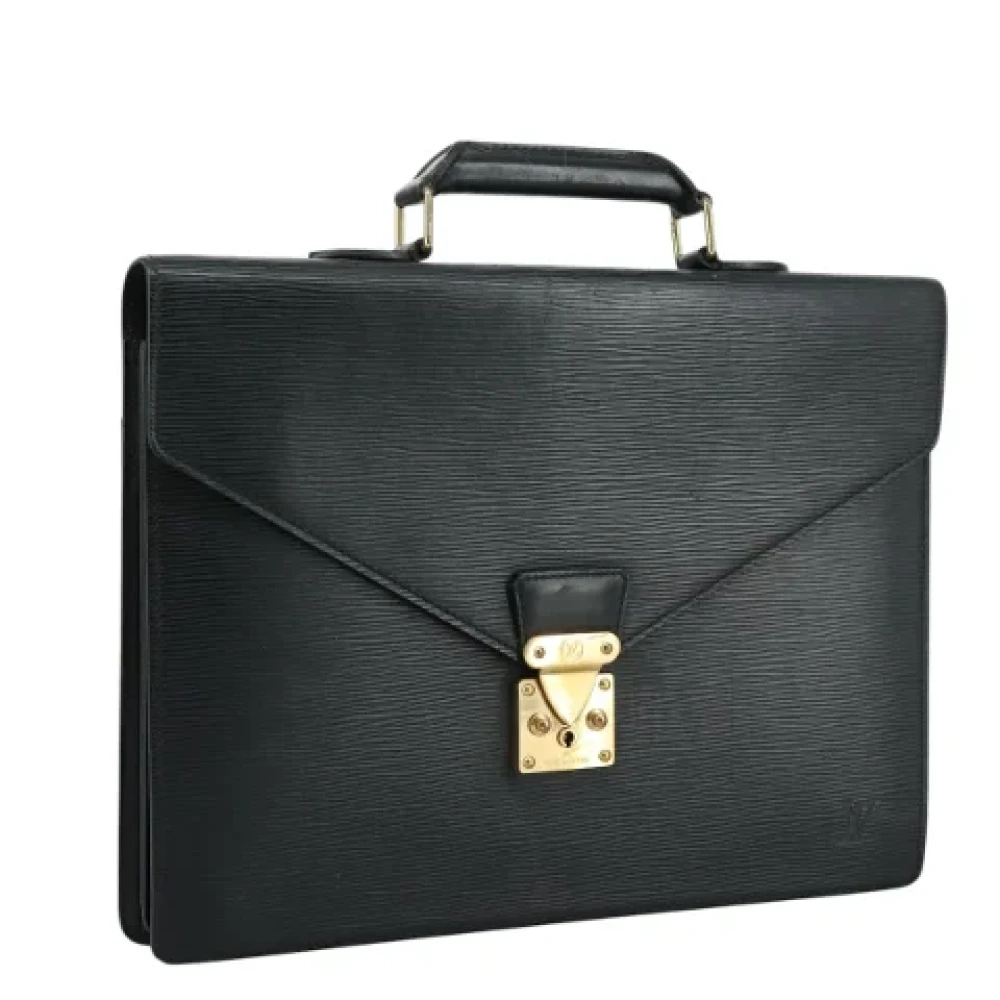 Louis Vuitton Vintage Pre-owned Leather briefcases Black Dames