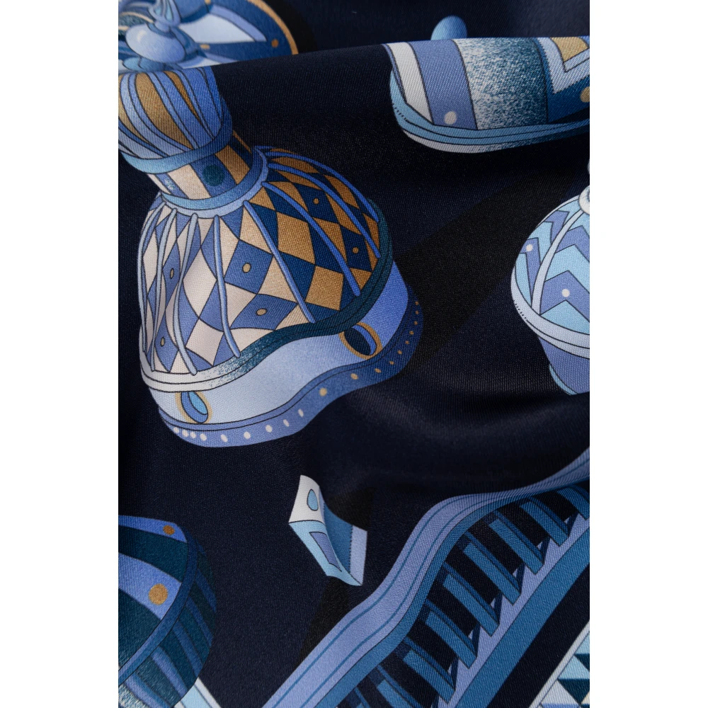 Salvatore Ferragamo Zijden sjaal met print Blue Dames