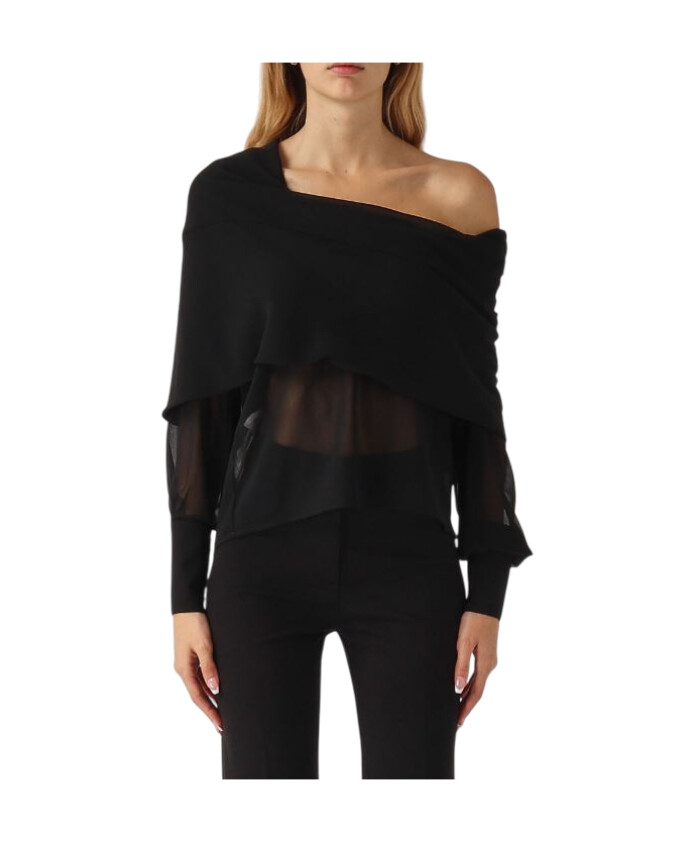 chemise-noire-fluide-a-col-large-fluid-line