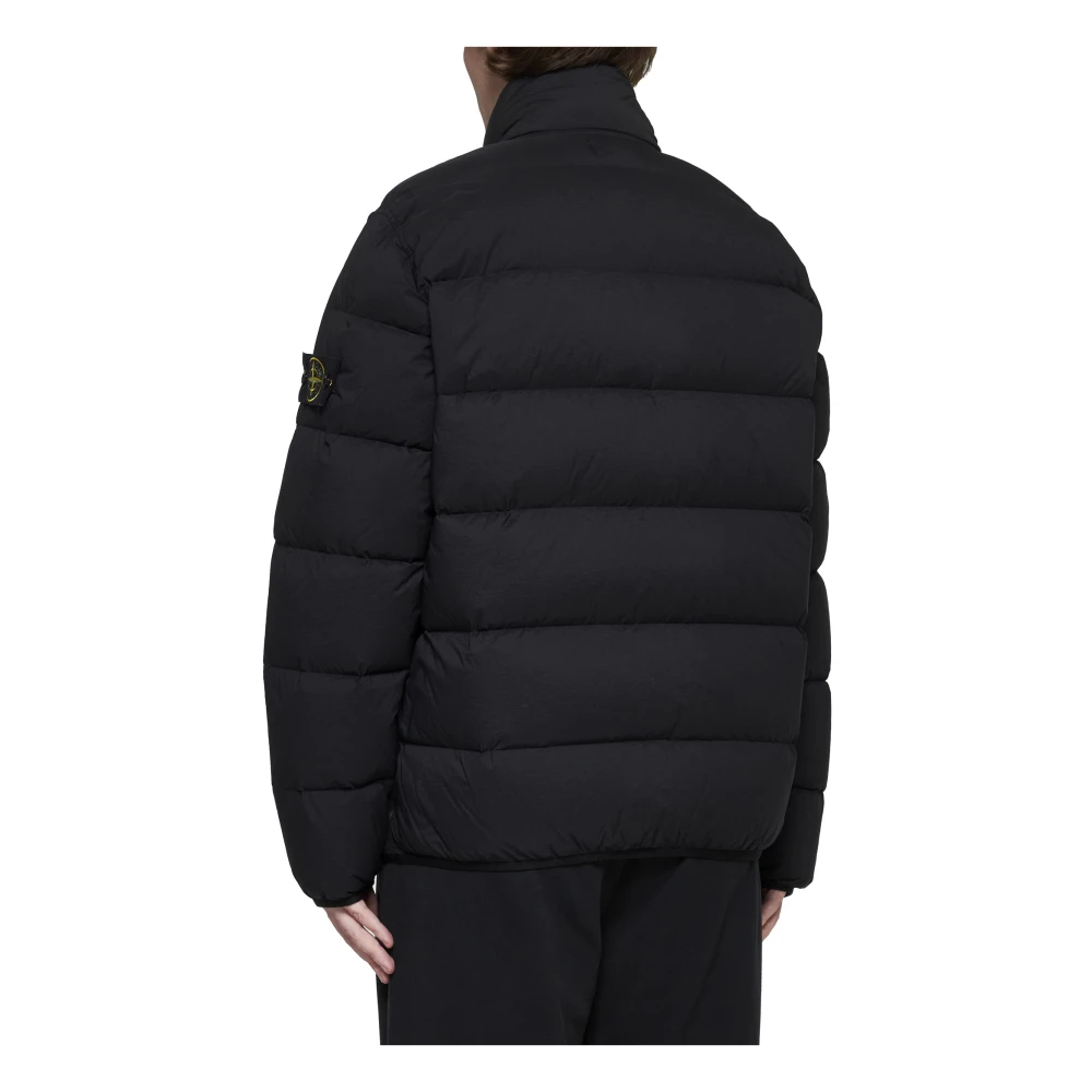 Stone Island Gewatteerde Donsjack Zwart Black Heren