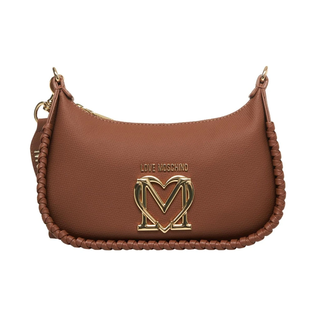 Love Moschino Bruine Schoudertas Mini Hobo Stijl Brown Dames