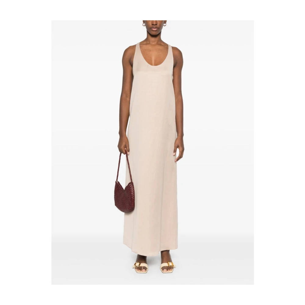 Alysi Beige Mouwloze Racerback Jurk Beige Dames