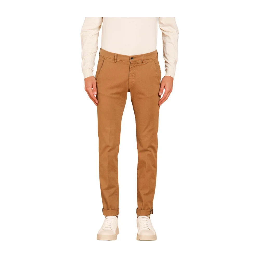 Mason's Slim Fit Gabardine Chino Broek Brown Heren