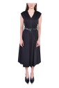 robe-midi-en-coton-raye-avec-ceinture-cloutee