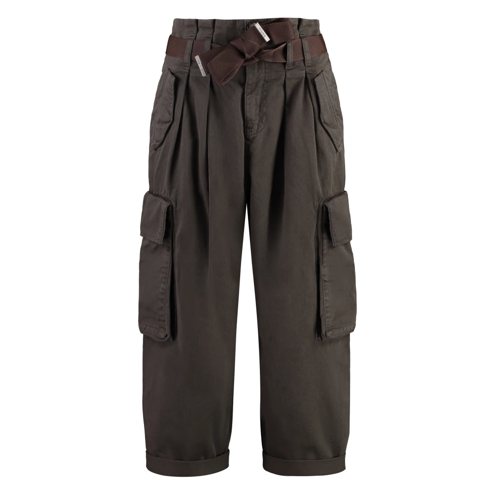 Pinko Cargo Zak Katoenen Broek Donkergroen Green Dames