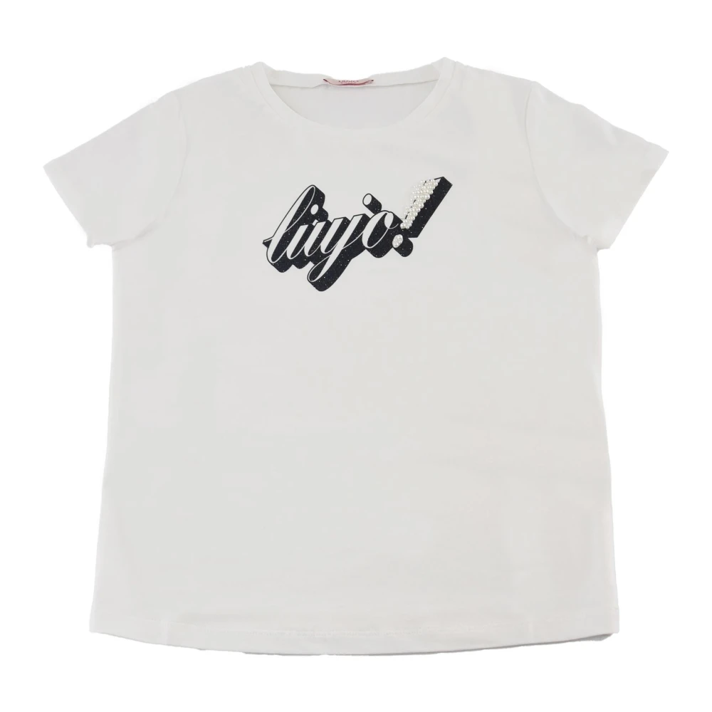 Liu Jo Glitter Logo Kortärmad T-shirt White, Unisex