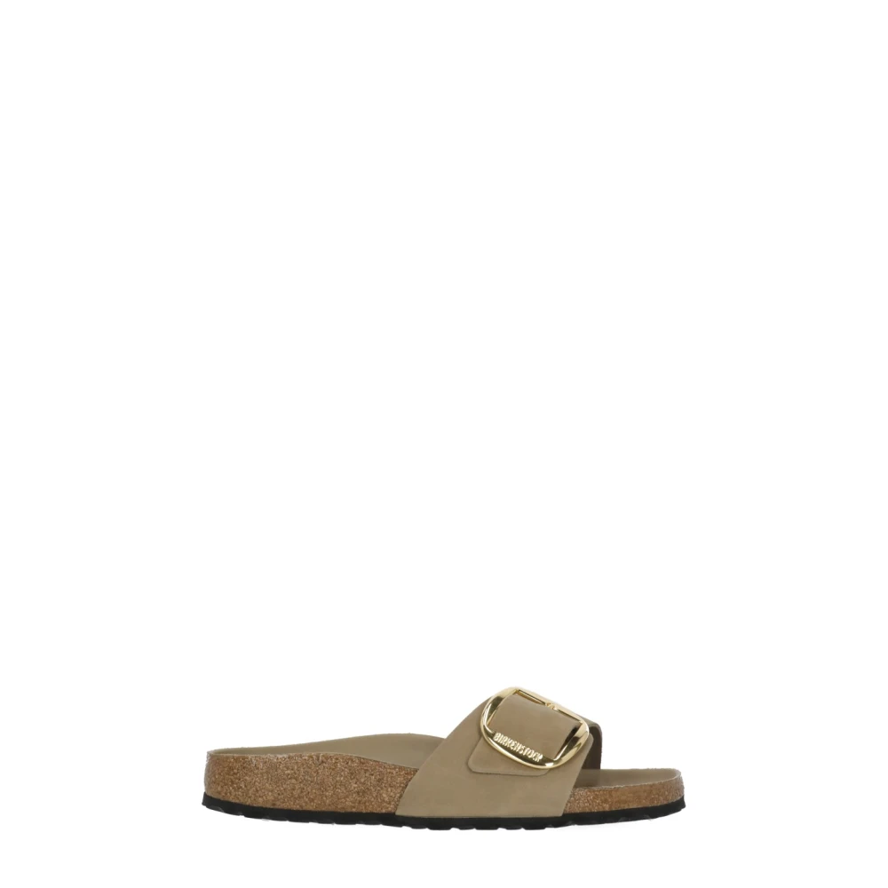 Birkenstock Women's Beige Sliders, 3 Uk, Madrid Big Buckle Narrow Fit