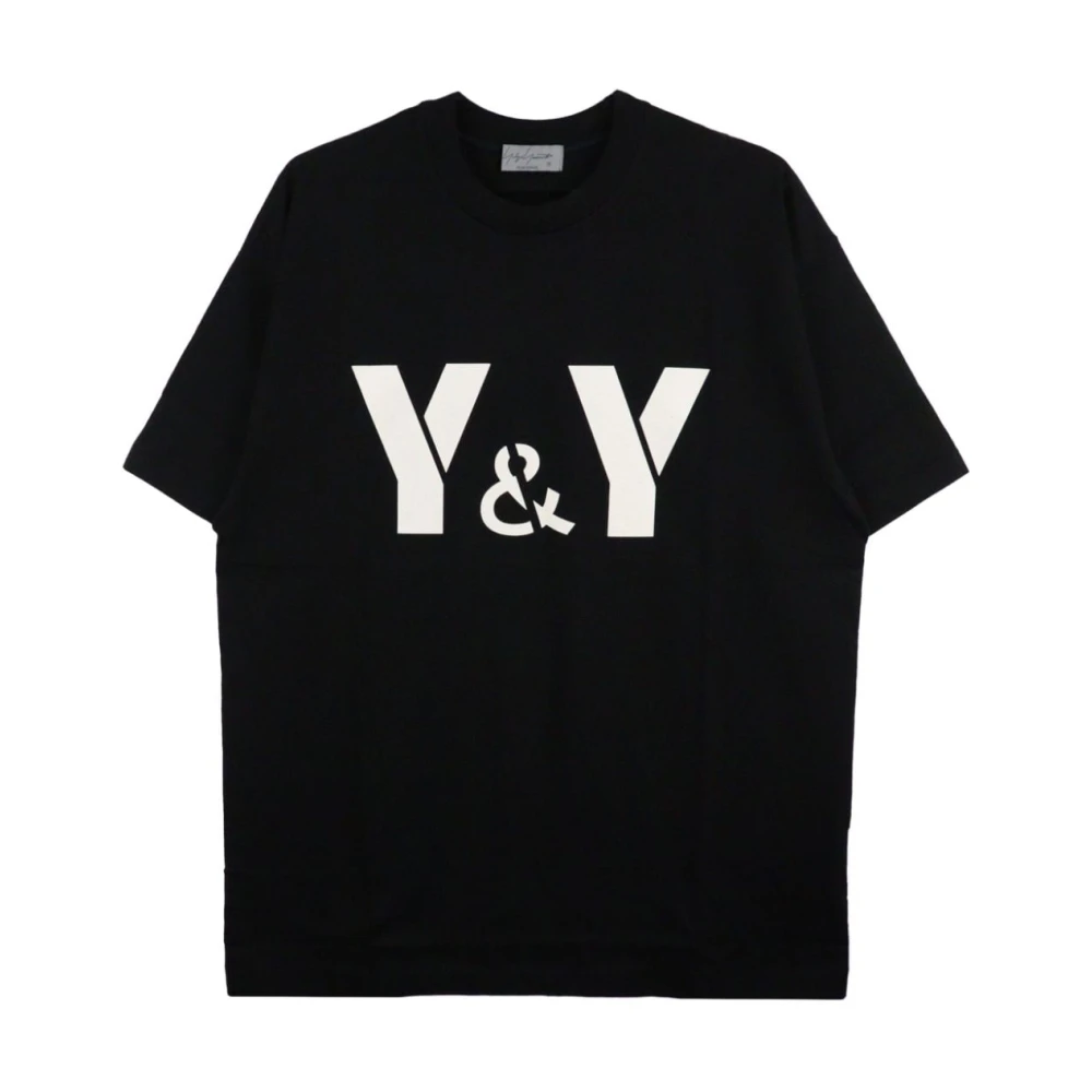 Yohji Yamamoto Zwarte Oversize T-shirt met Y&Y Print Black Heren