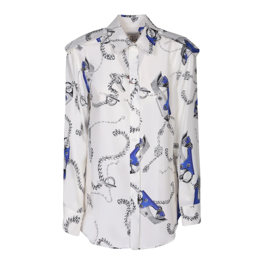 Burberry Wit Nautisch Print Shirt Multicolor Dames