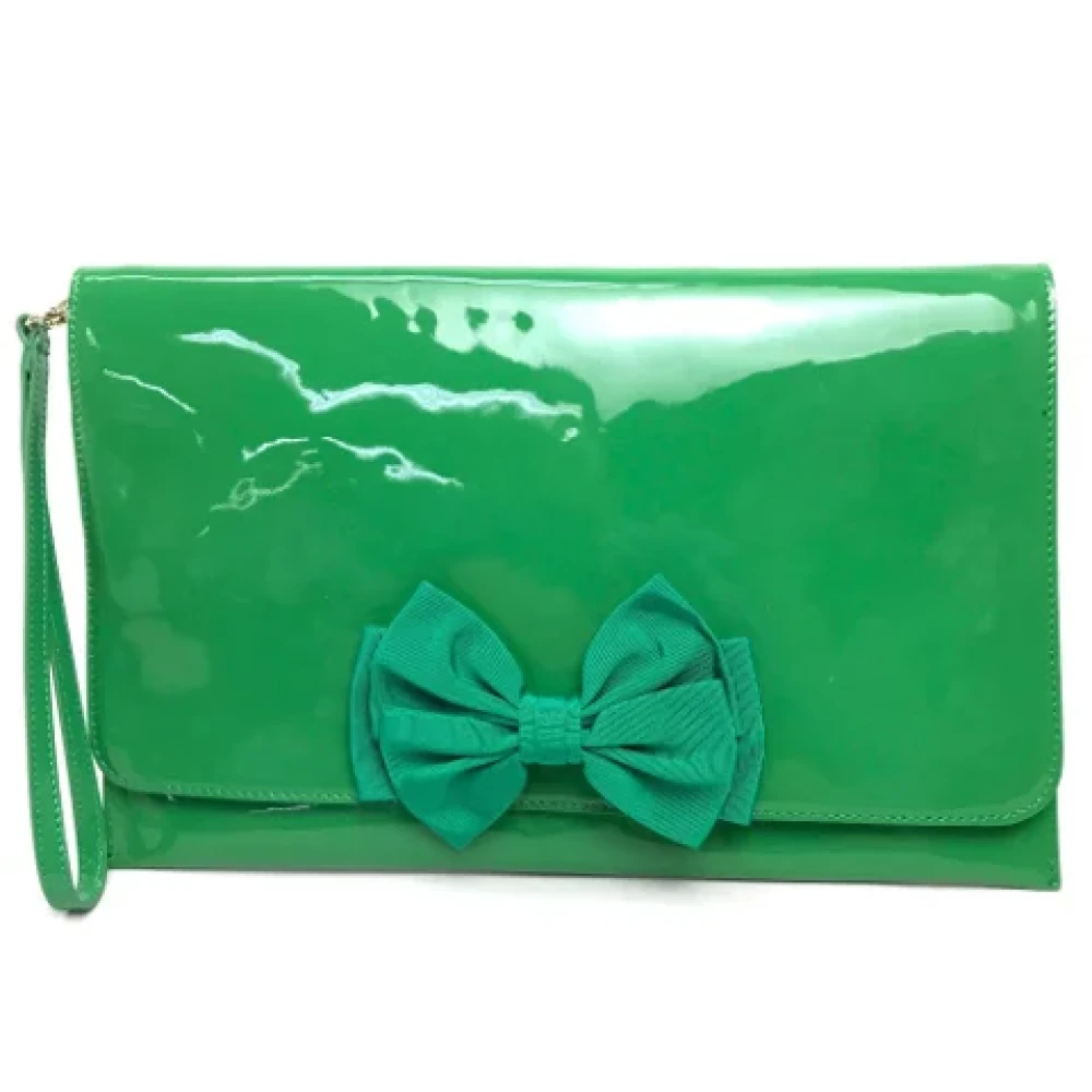 Valentino Vintage Pre-owned Leather clutches Green Dames
