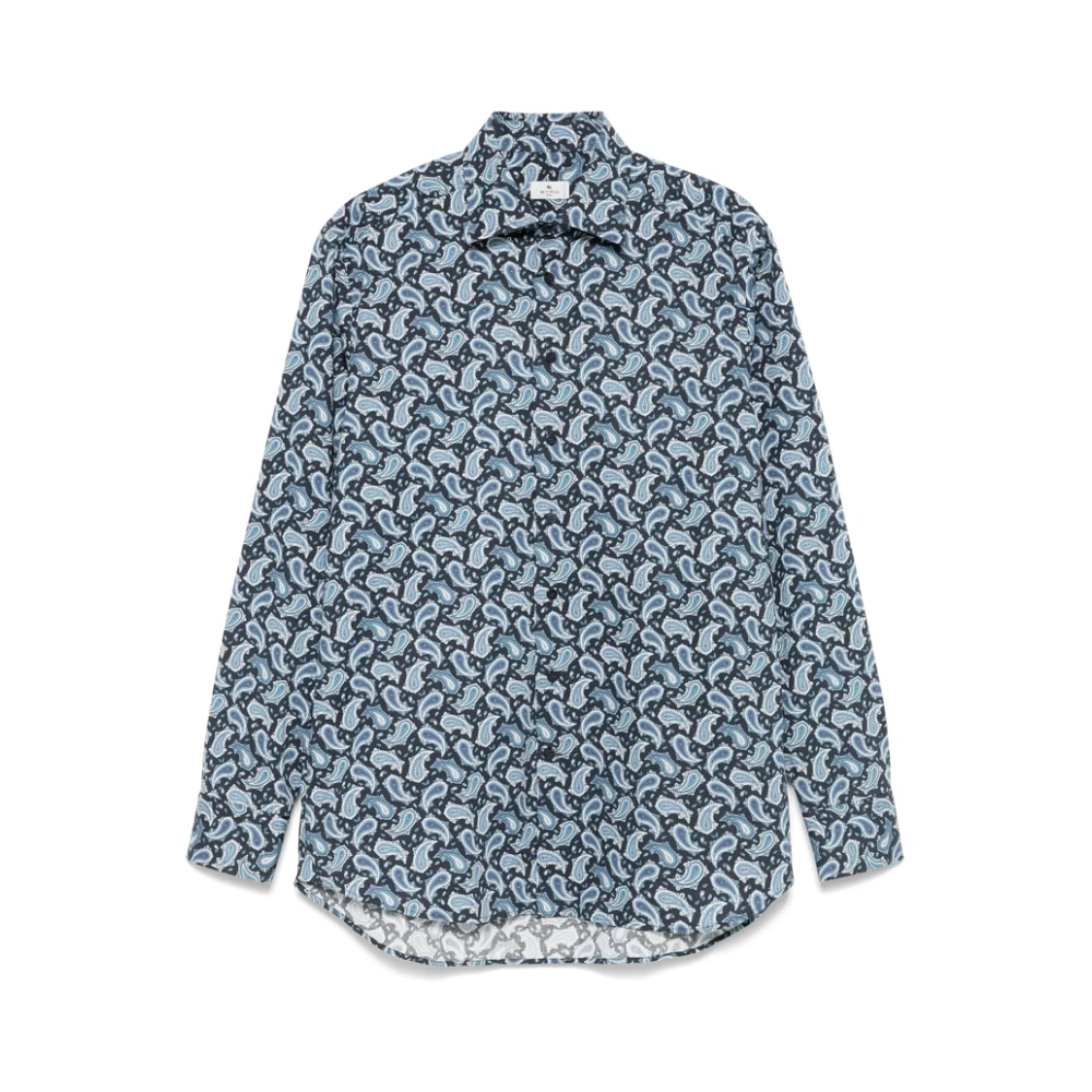 Etro Uomo Blu Camicia Elegante Per