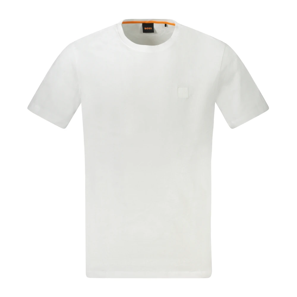 Boss Orange Uomo Bianco - Tales - T-Shirt Bianca Con Riquadro Con Logo - Immagine 4