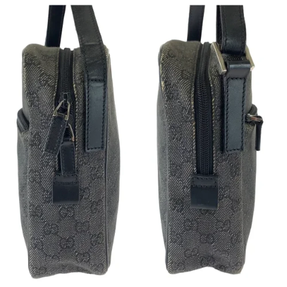 Gucci Vintage Pre-owned Canvas crossbody-bags Gray Heren