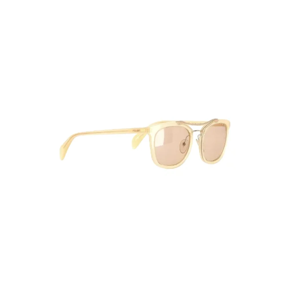 Prada Vintage Pre-owned Acetate sunglasses Beige Heren