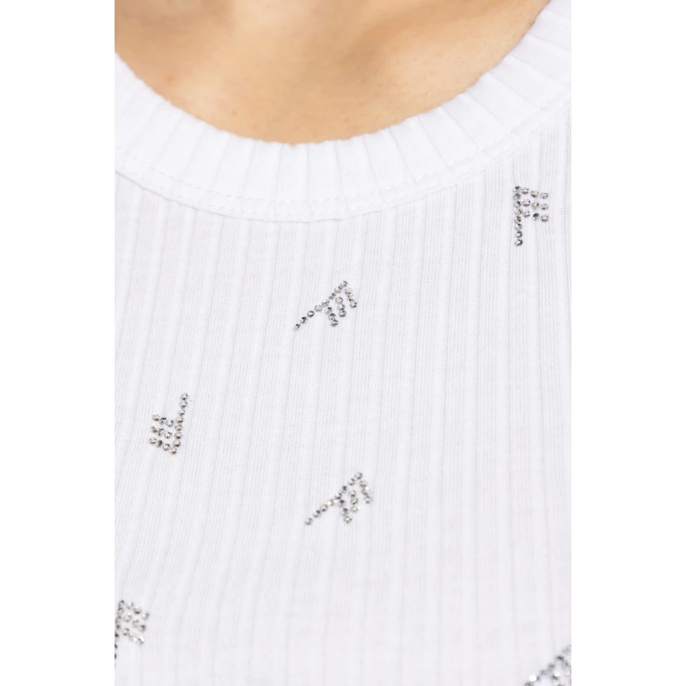 The Attico Top met logo White Dames
