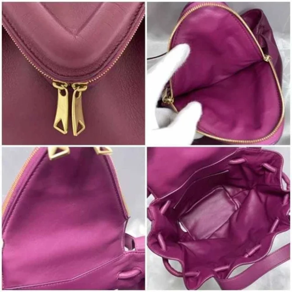 Bottega Veneta Vintage Pre-owned Leather shoulder-bags Purple Dames