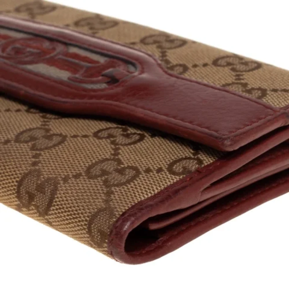 Gucci Vintage Pre-owned Canvas wallets Beige Dames