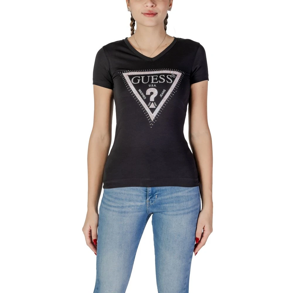 Guess Zwarte Katoenen Dames T-shirt Black Dames