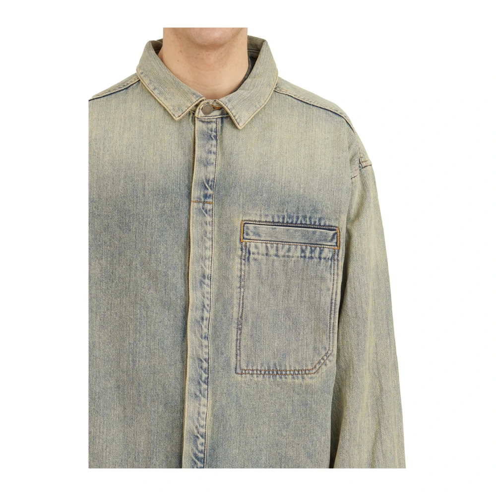 Entire Studios Denim Surface Wave Shirt Blue Heren