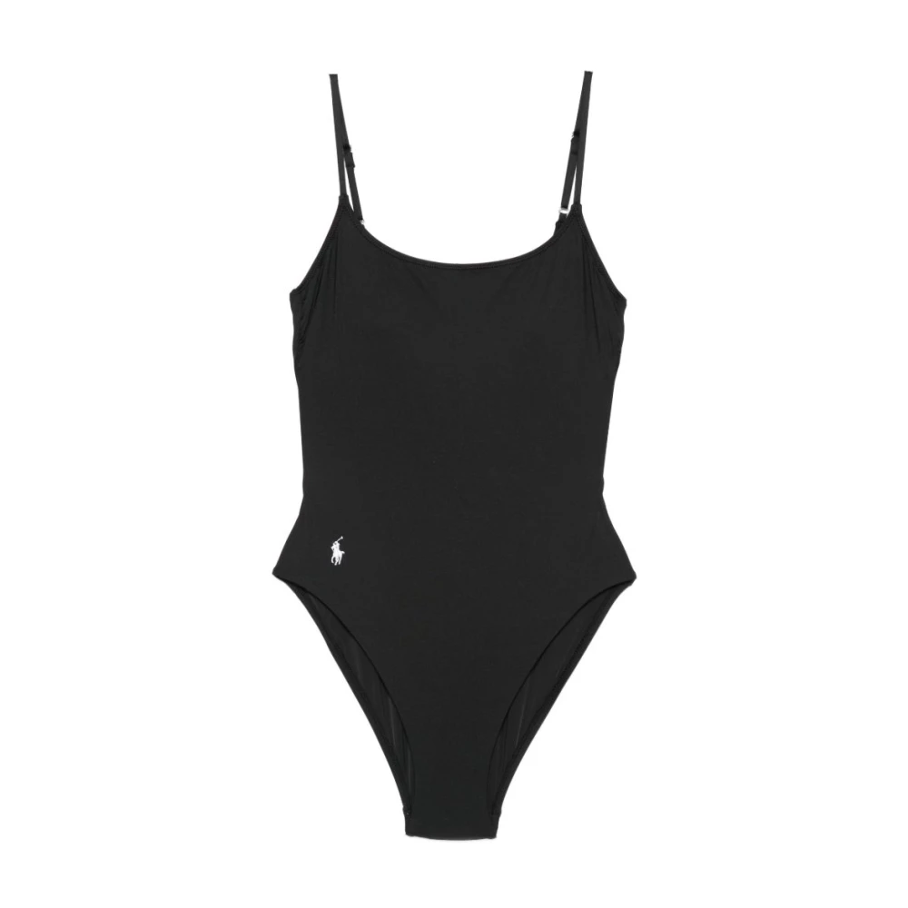 Polo Ralph Lauren Women's Black Swimsuits, Xs, Logo-Embroidered Swimsuit