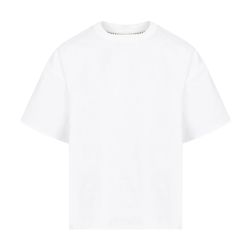 Bottega Veneta Dubbellaags Gestreept Katoenen T-shirt White Dames