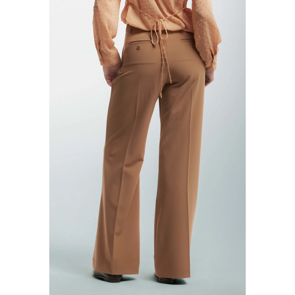 Kocca Stijlvolle losse broek met plooien Brown Dames