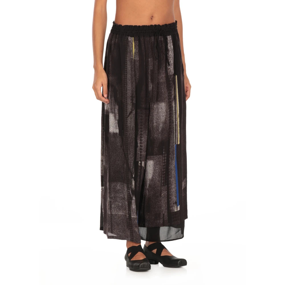 Y-3 Antraciet Elastische Taille Trekkoord Rok Gray Dames