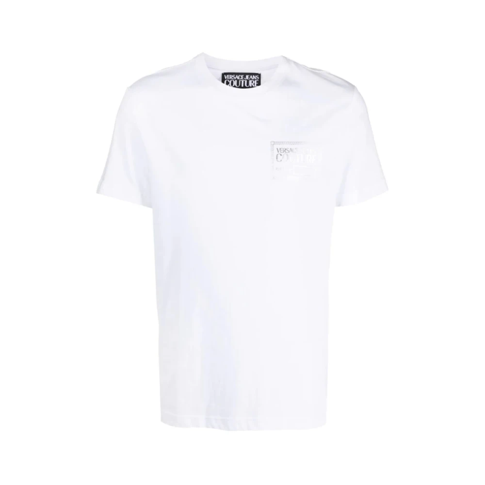 Versace Jeans Couture Witte Katoenen Logo Print T-shirt White Heren