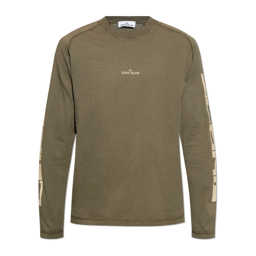 Stone Island T-shirt met logo Green Heren
