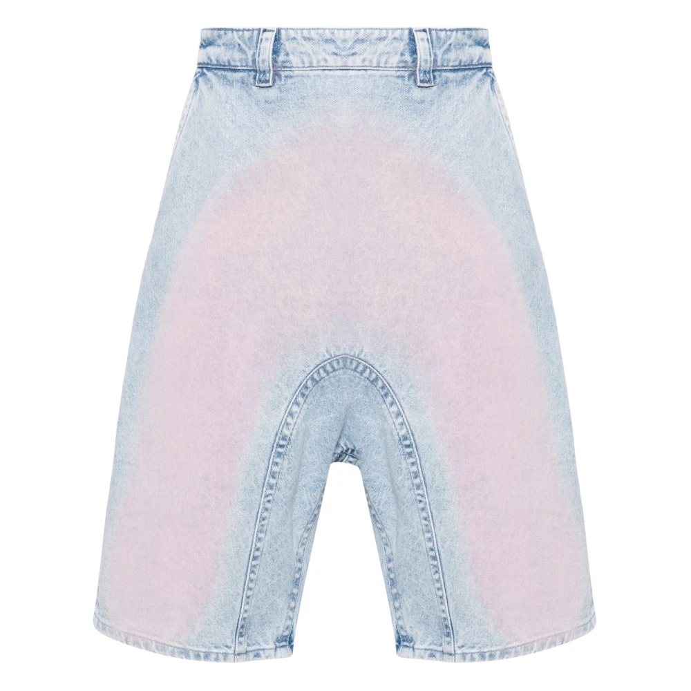 Y Project Gefrost Blauwe Denim Shorts Blue Heren