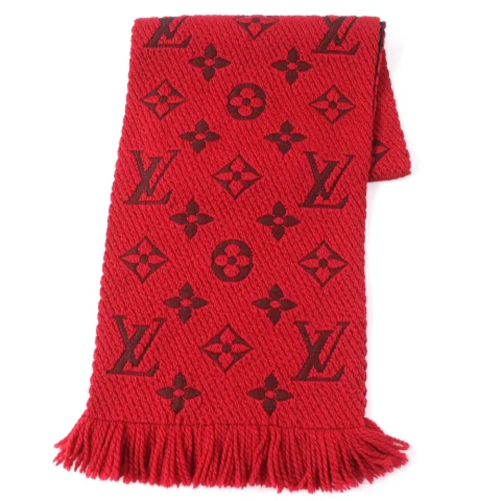 Louis Vuitton Vintage Pre-owned Wool scarves Red Dames