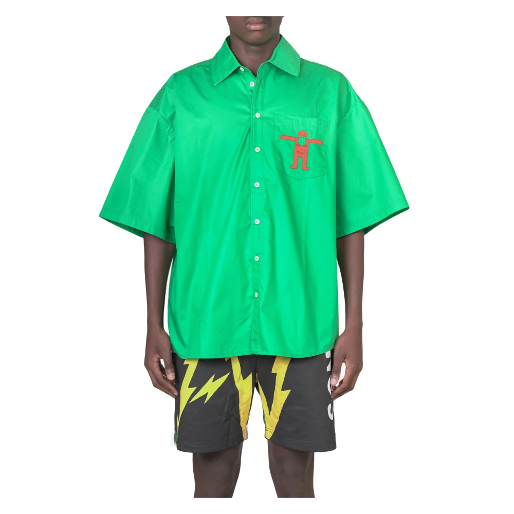 Walter Van Beirendonck Short Sleeve Shirts Green Heren