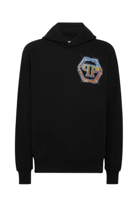 Svart Sweatshirt Höj Stil Ikoniskt Design