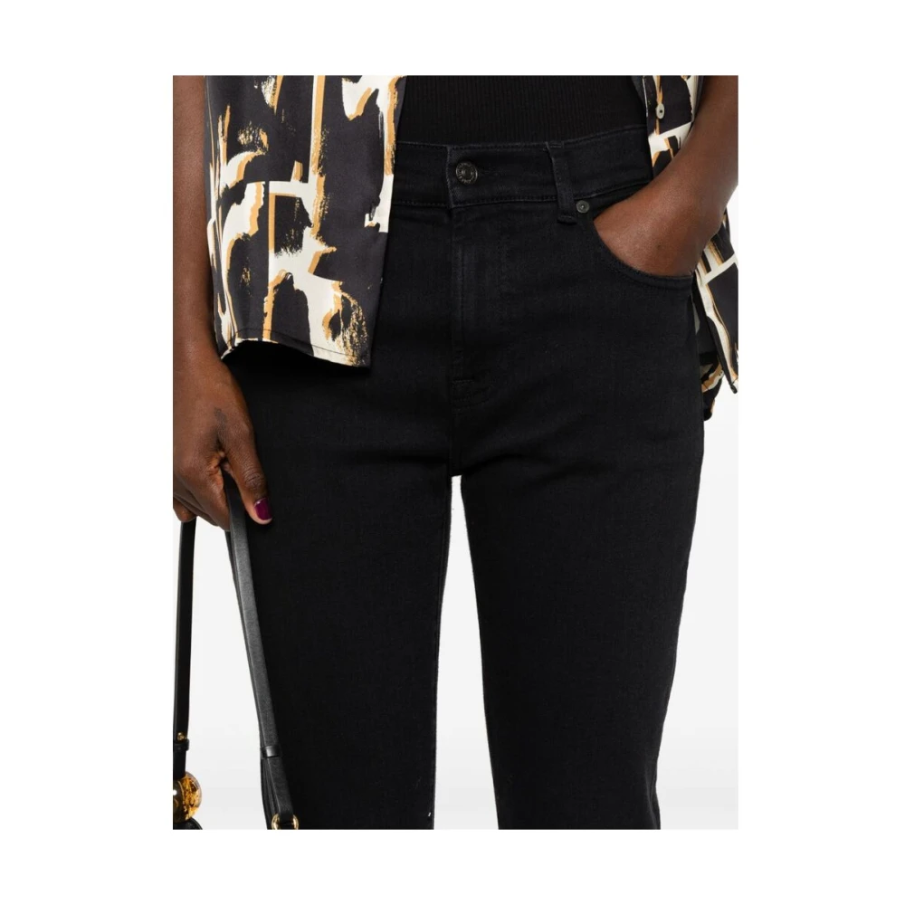 7 For All Mankind Zwarte Skinny Cut Denim Jeans Black Dames
