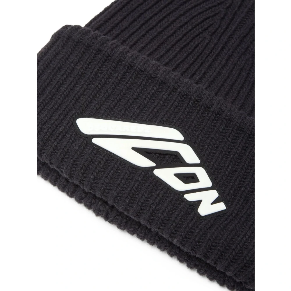 Dsquared2 Gebreide Beanie Hoeden voor Mannen Black Heren
